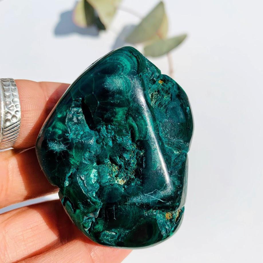 Deep Green Malachite Partially Polished Specimen #3 - Earth Family Crystals