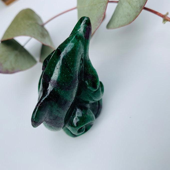 Ruby Zoisite Double Dolphin Standing Display Carving *REDUCED* - Earth Family Crystals
