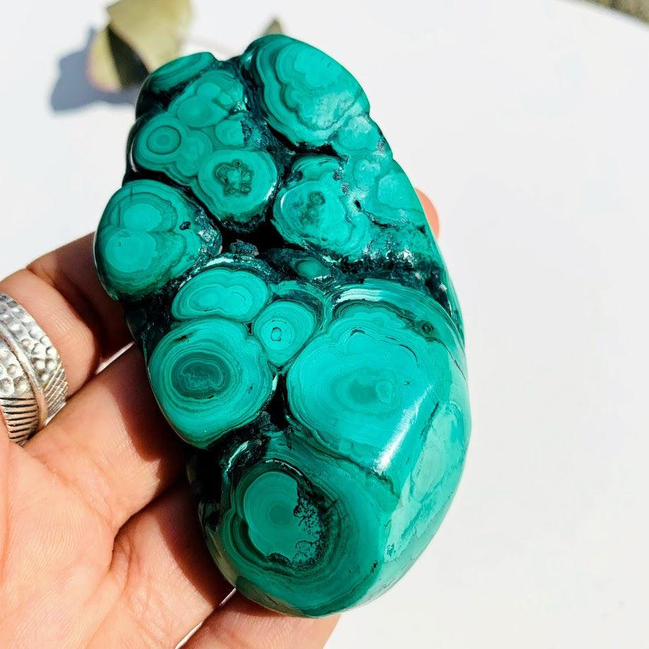 Lovely Green Patterns Malachite Partially Polished Specimen #1 - Earth Family Crystals