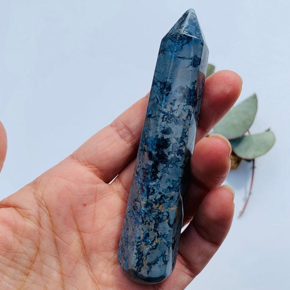 Large Silky Blue Pietersite Wand Carving #3 - Earth Family Crystals
