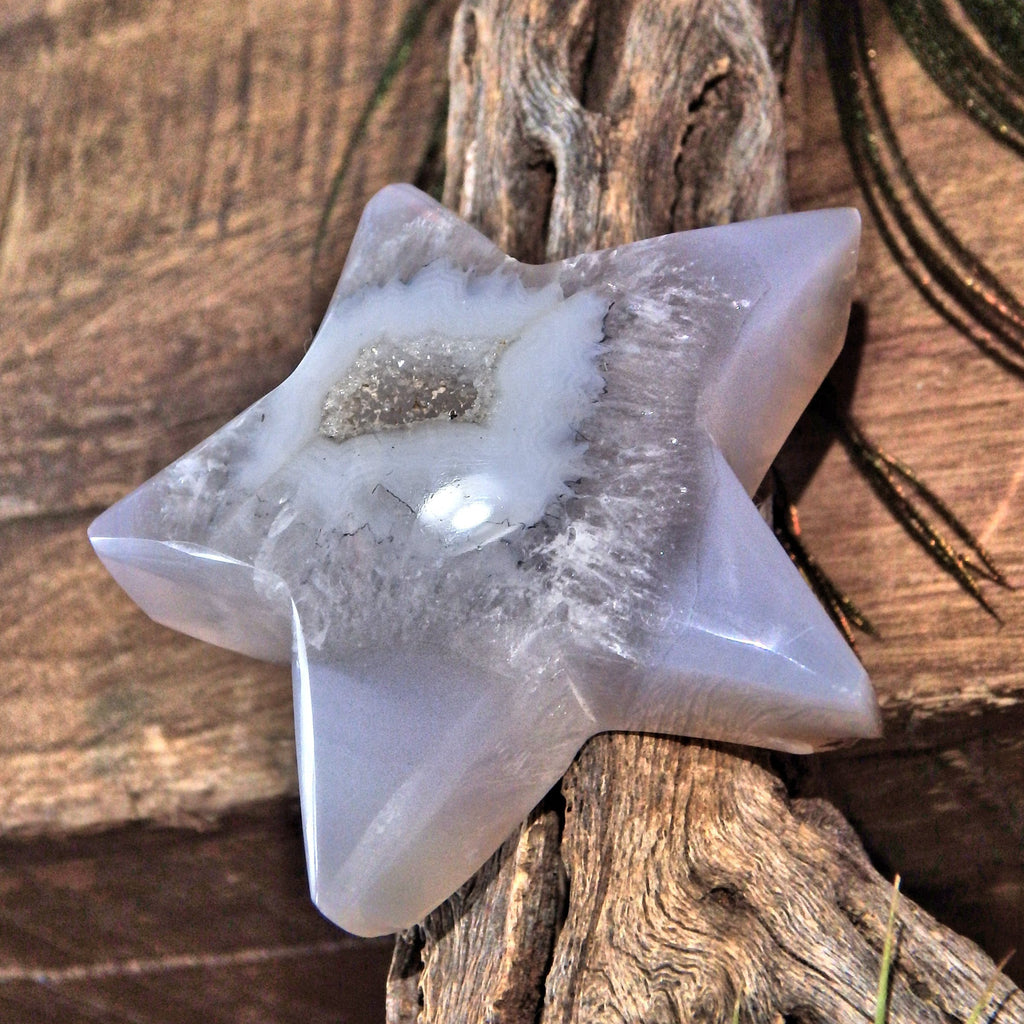 Cute Quartz Geode & Agate Star Carving (Reduced) - Earth Family Crystals
