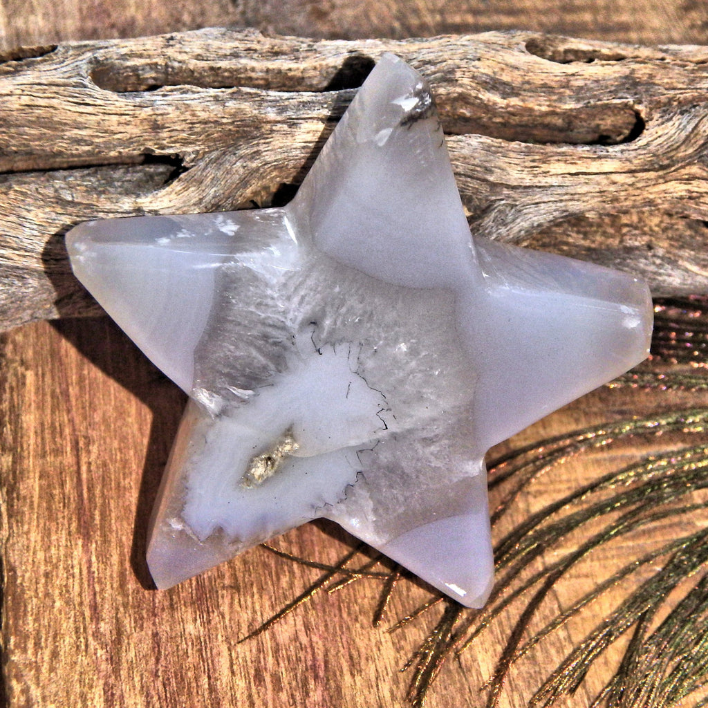 Cute Quartz Geode & Agate Star Carving (Reduced) - Earth Family Crystals
