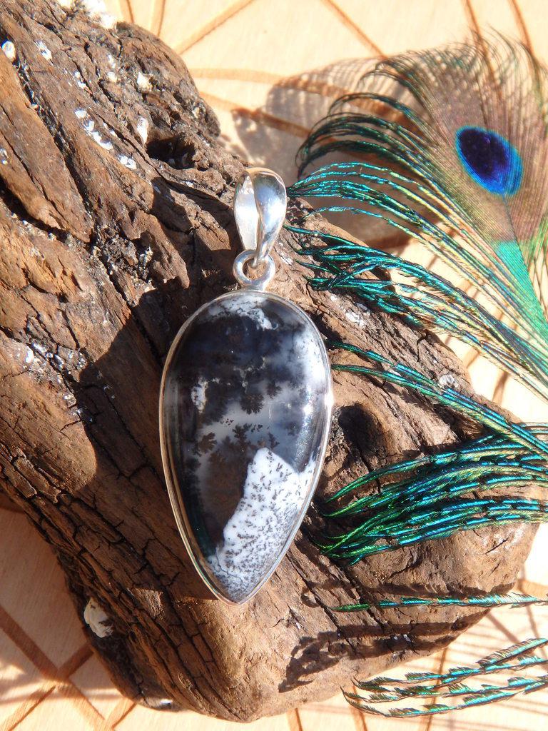 Perfect Patterns~ Dendritic Agate Gemstone Pendant In Sterling Silver (Includes Silver Chain) - Earth Family Crystals