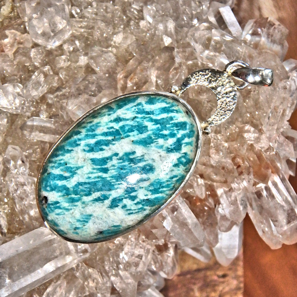 Fantastic Blue Amazonite  Pendant in Sterling Silver (Includes Silver Chain) - Earth Family Crystals