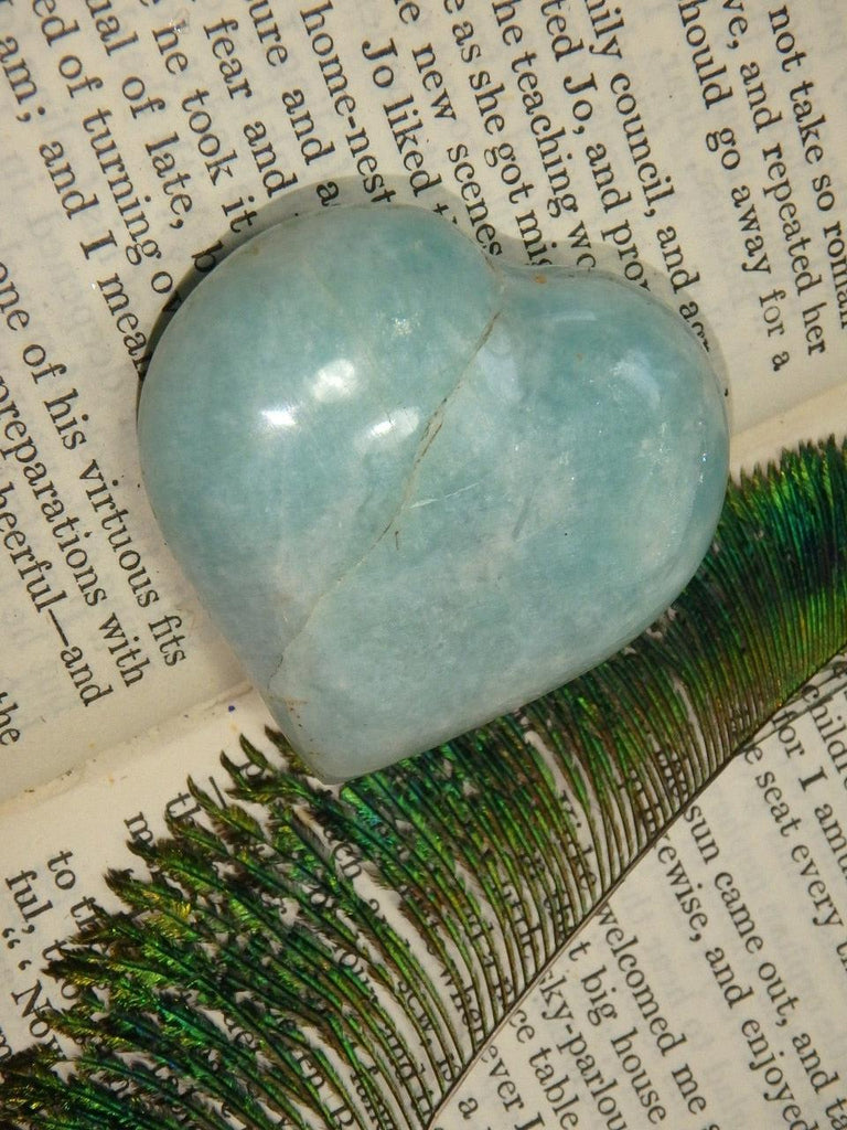 Pretty Sheen Amazonite Love Heart - Earth Family Crystals