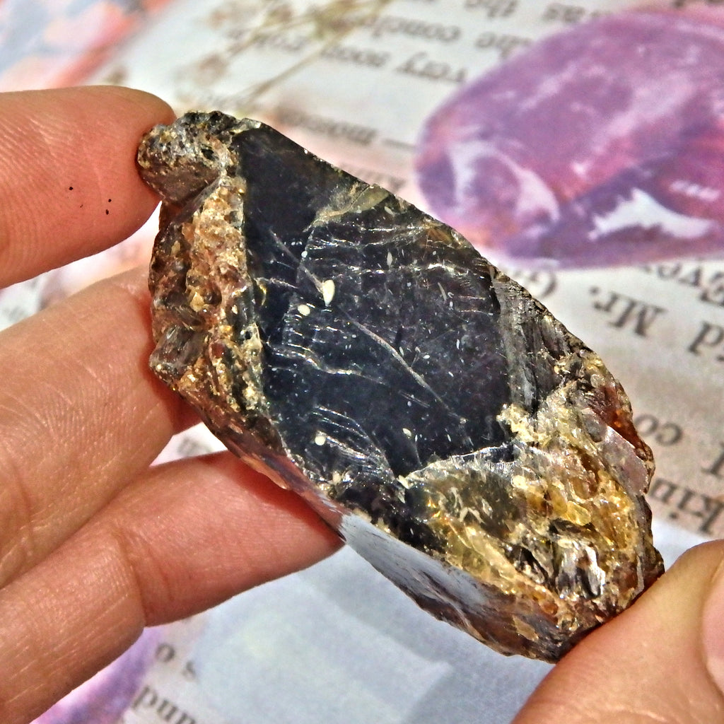 Sumatra Rare Blue &  Cognac Raw Amber Chunk From Indonesia 1 - Earth Family Crystals