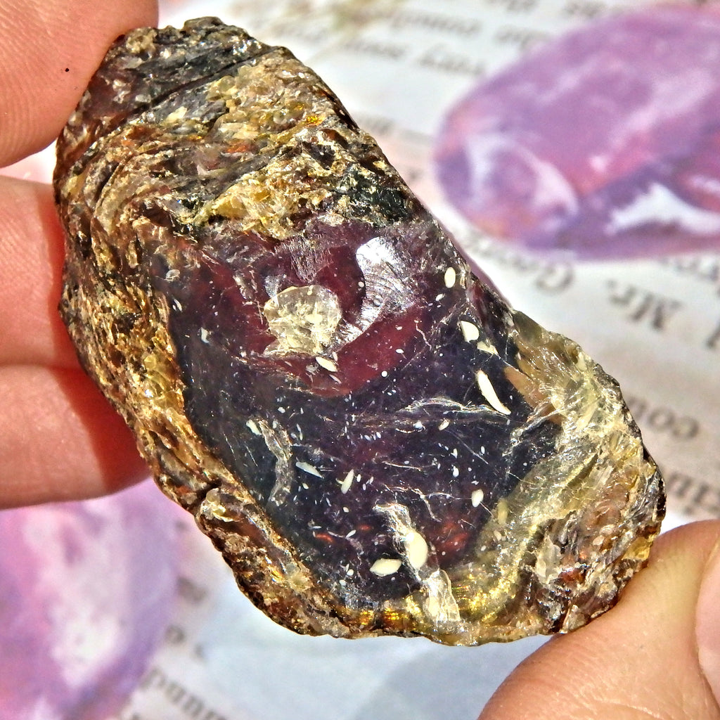 Sumatra Rare Blue &  Cognac Raw Amber Chunk From Indonesia 1 - Earth Family Crystals
