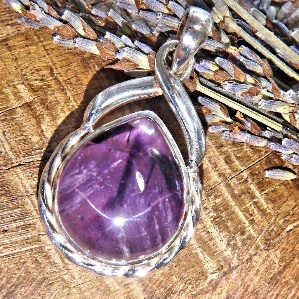 Optical Purple Amethyst Sterling Silver Pendant (Includes Silver Chain) - Earth Family Crystals