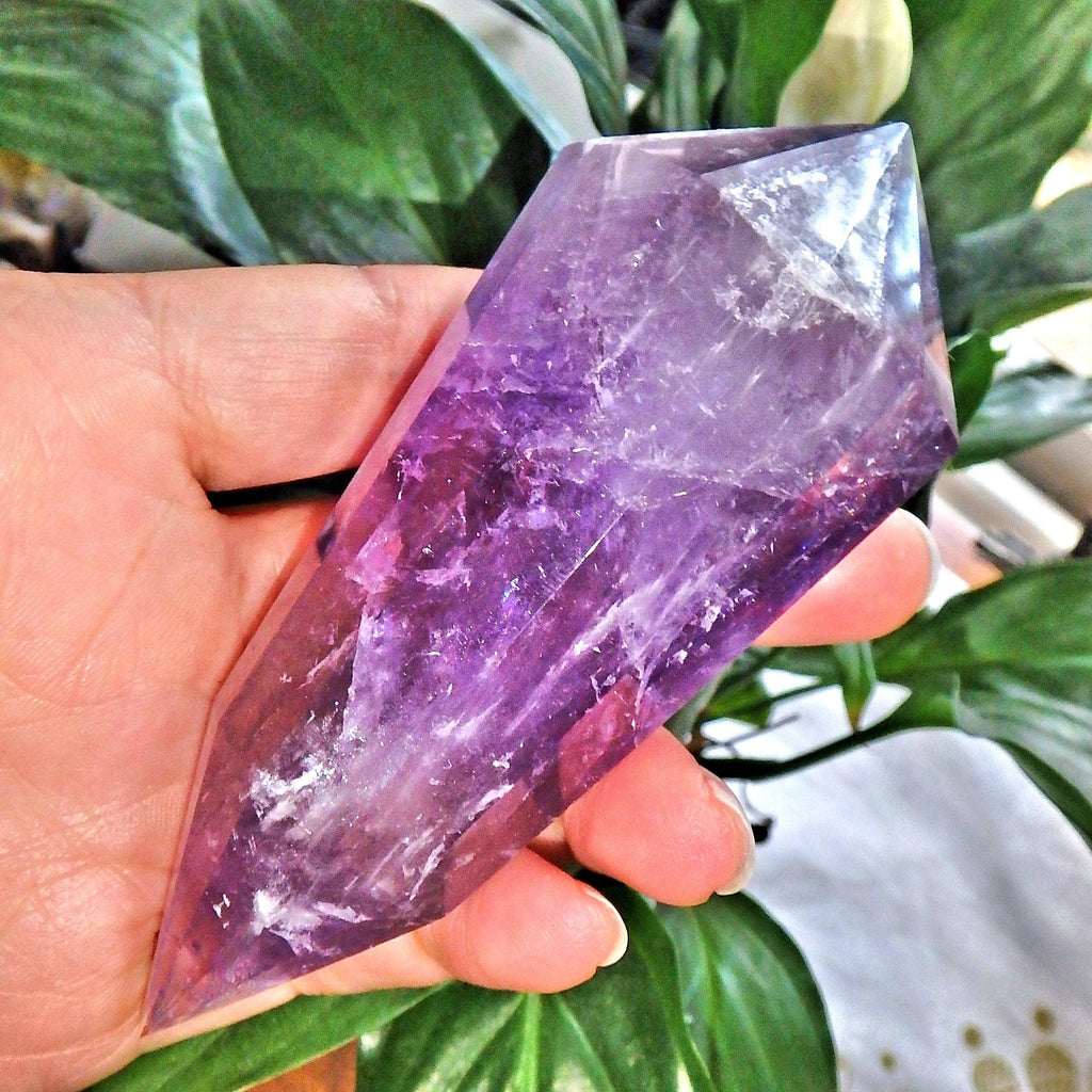 Stunning Chunky Purple Amethyst Vogel Carving From Brazil - Earth Family Crystals