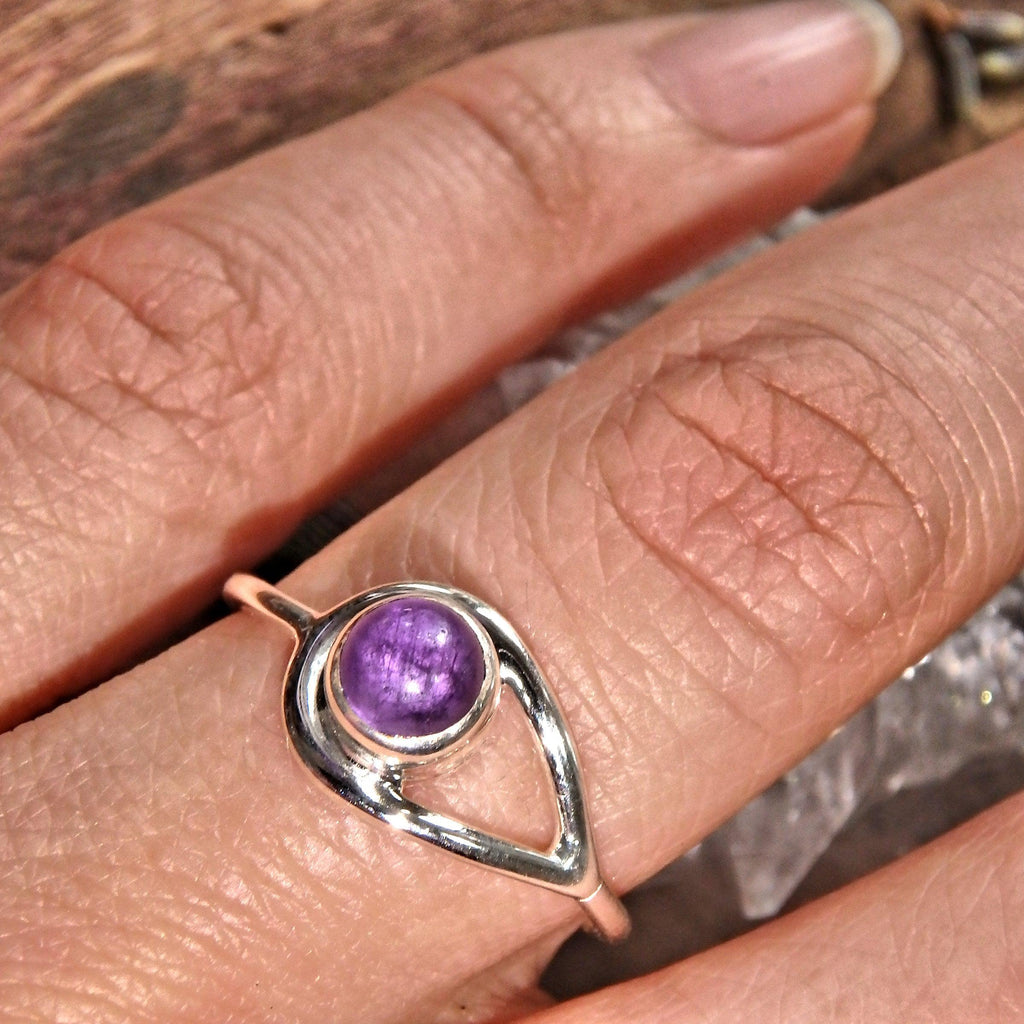 Ideal Stacking Ring~ Jelly Purple Amethyst Sterling Silver Ring (Size 7) - Earth Family Crystals