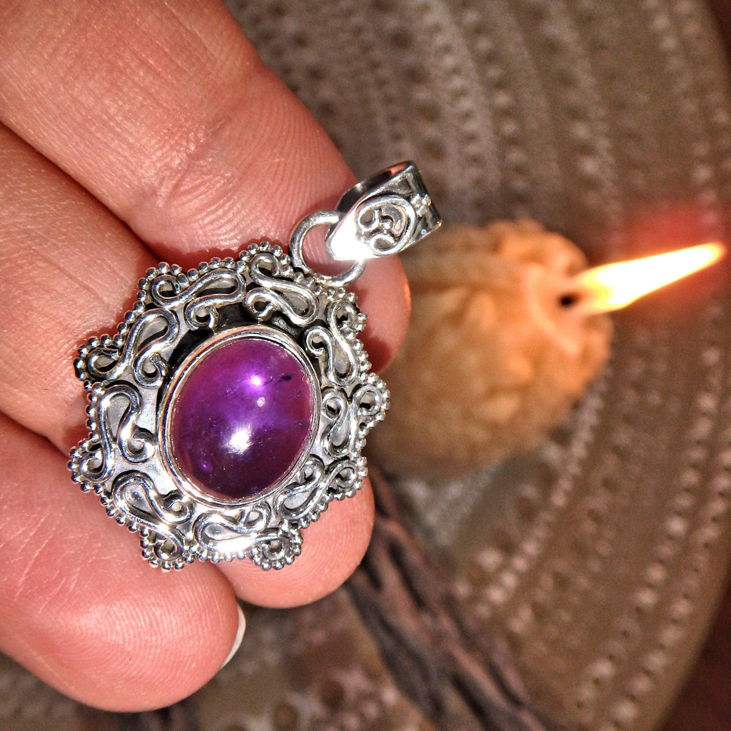 Purple Lust Amethyst Pendant Sterling Silver (Includes Silver Chain) - Earth Family Crystals