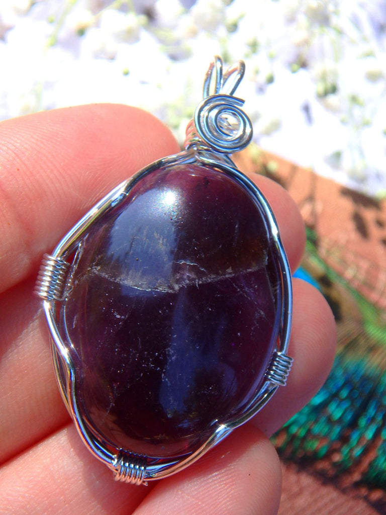 Juicy Purple Amethyst & Silver Wire Wrapped Pendant - Earth Family Crystals