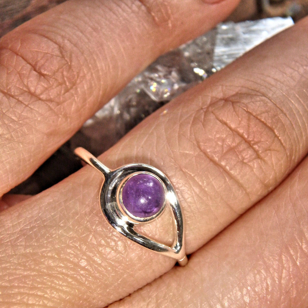 Ideal Stacking Ring~ Jelly Purple Amethyst Sterling Silver Ring (Size 7) - Earth Family Crystals