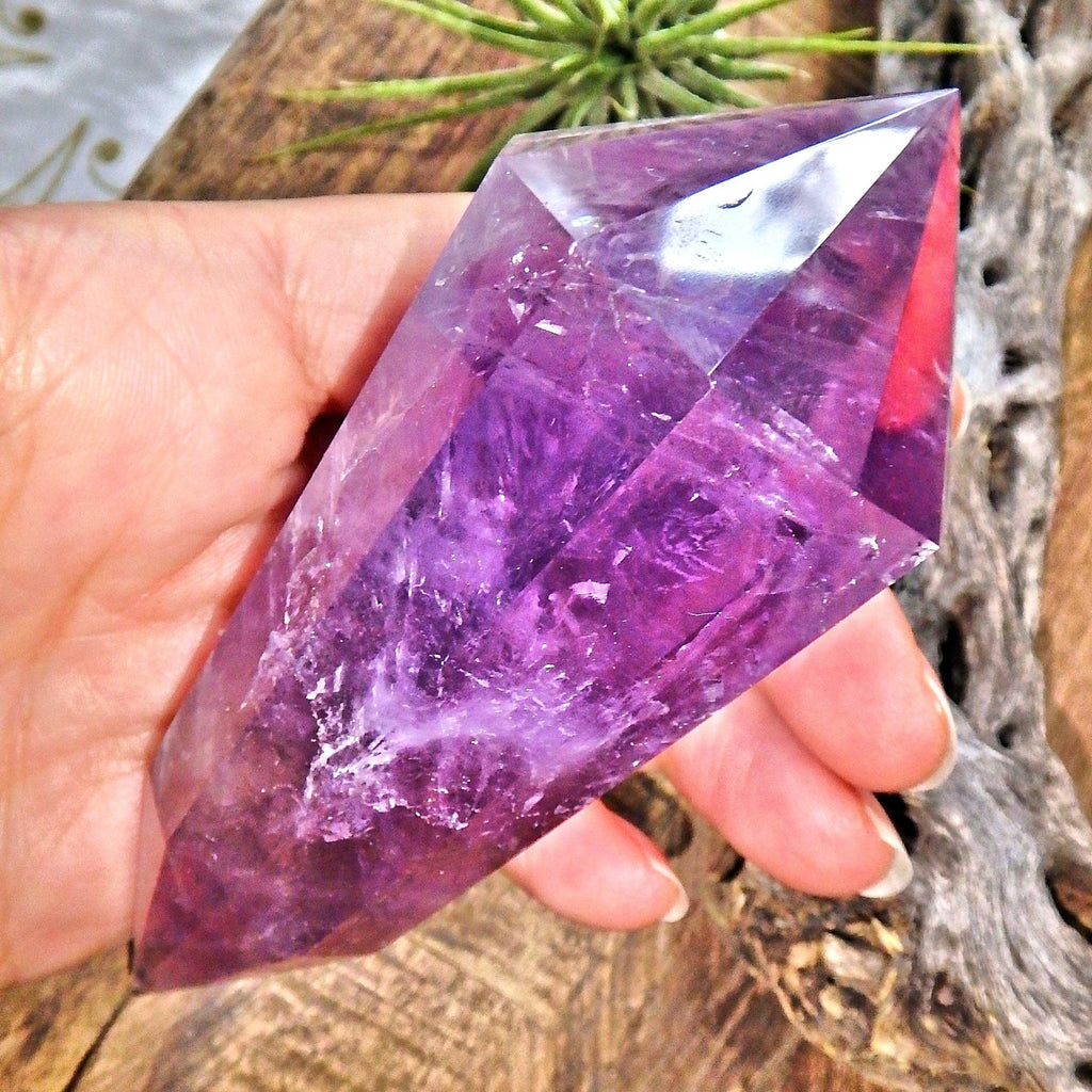 Stunning Chunky Purple Amethyst Vogel Carving From Brazil - Earth Family Crystals