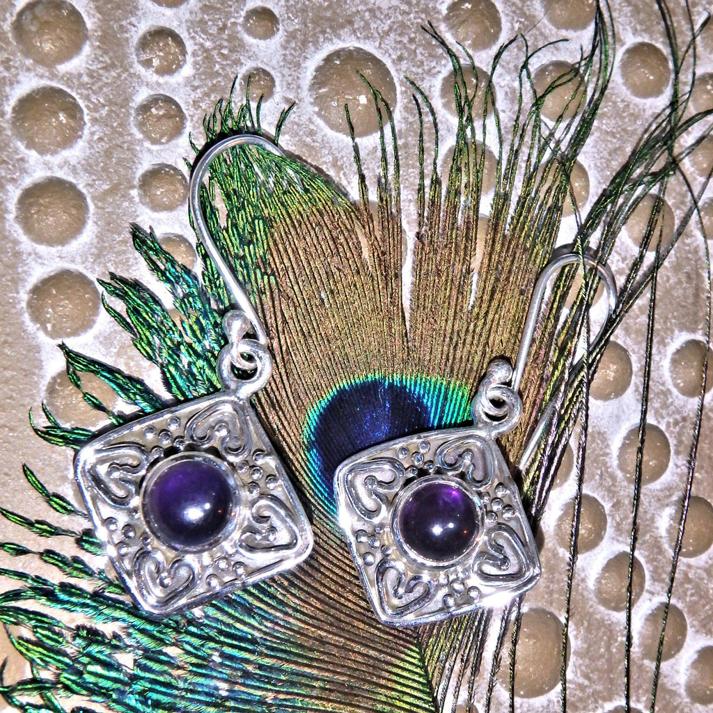 Purple Light Amethyst  Earrings Sterling Silver - Earth Family Crystals