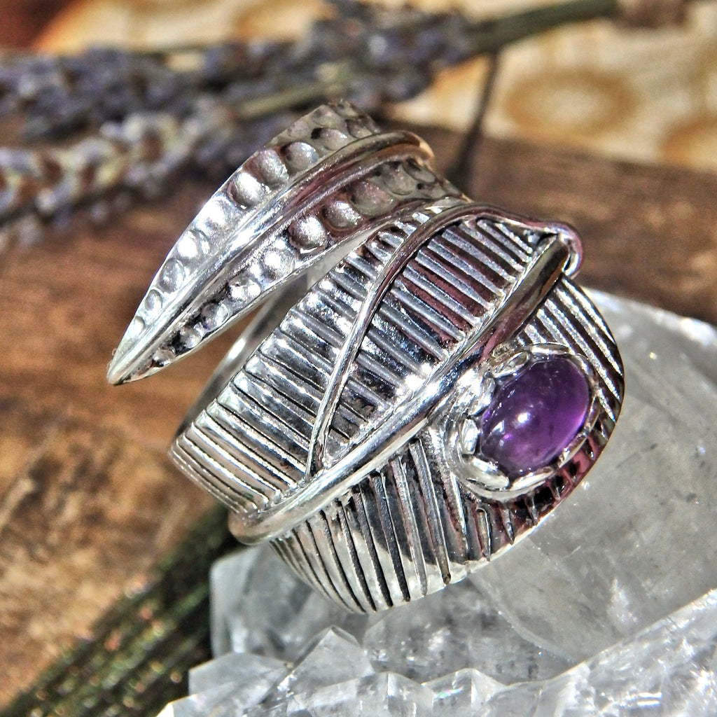 Chunky Amethyst  Sterling Silver Ring (Size 8) - Earth Family Crystals