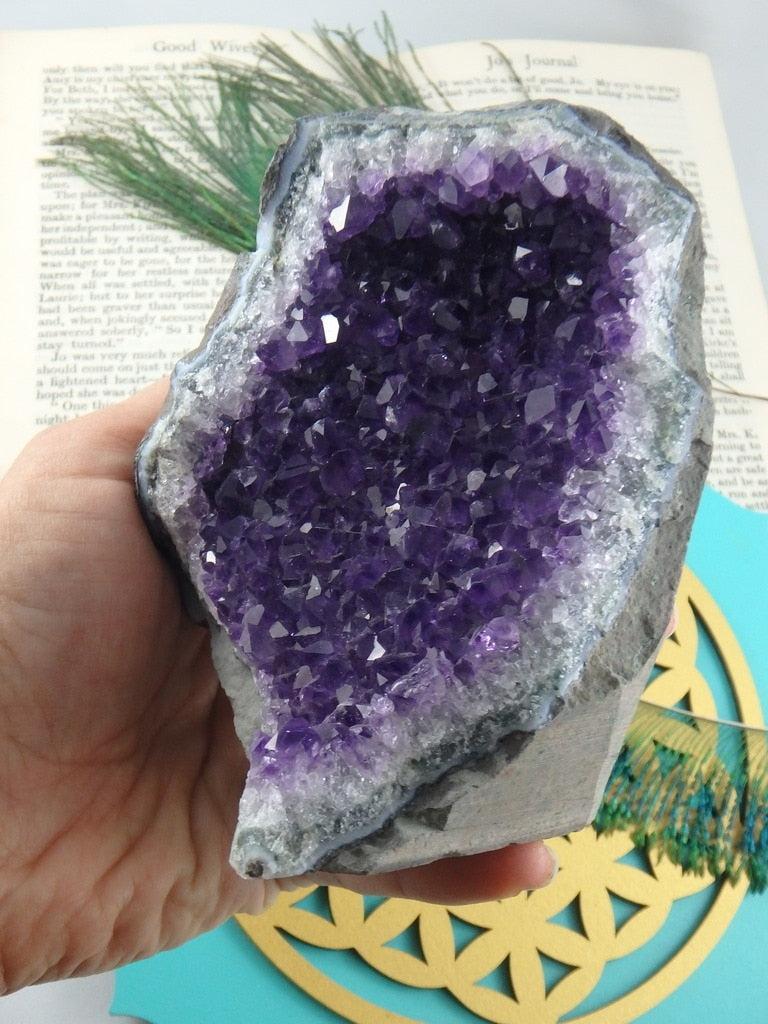 Stunning Sparkle Purple Amethyst Self Standing Specimen - Earth Family Crystals