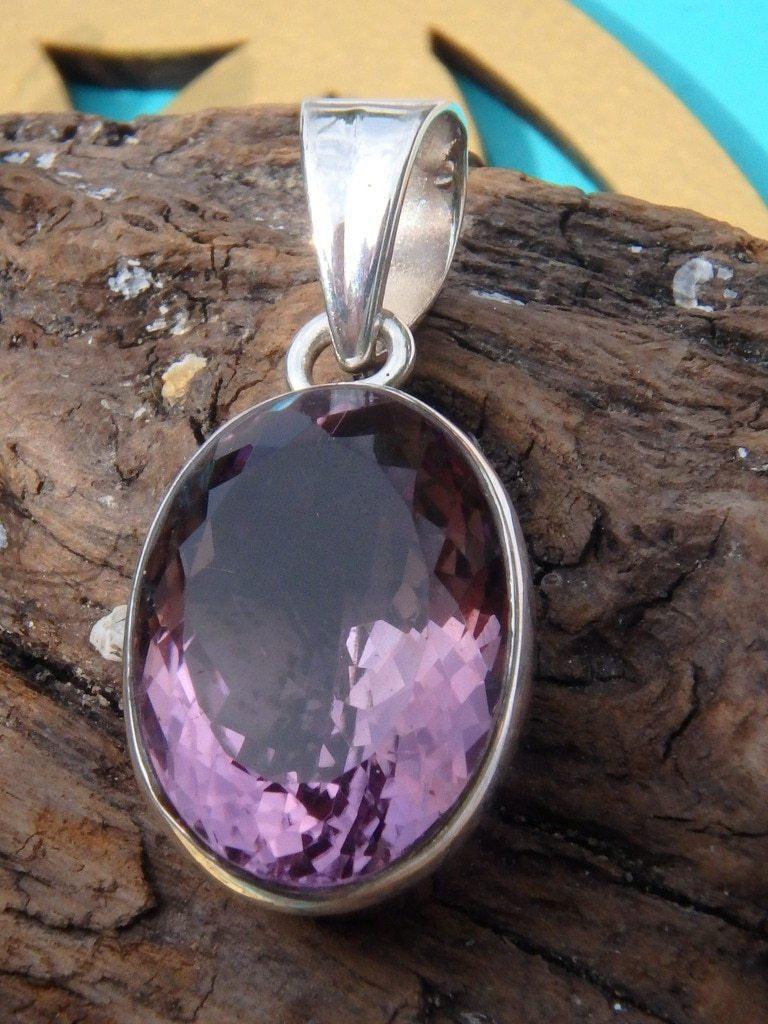 Absolutely Brilliant! Faceted Amethyst Gemstone Pendant In Sterling Silver (Includes Silver Chain) - Earth Family Crystals