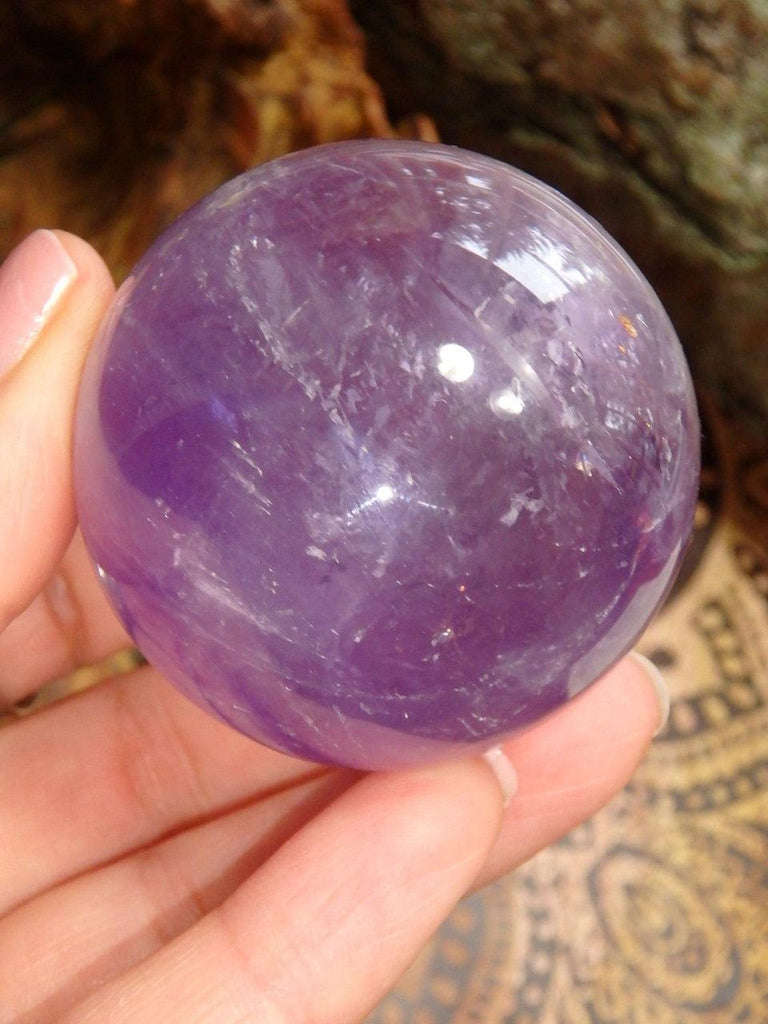 Fantastic Purple Depth Amethyst Sphere Carving - Earth Family Crystals