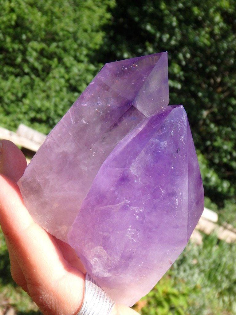 Absolutely Breathtaking! Unpolished Twin Bolivian Amethyst Display Specimen - Earth Family Crystals