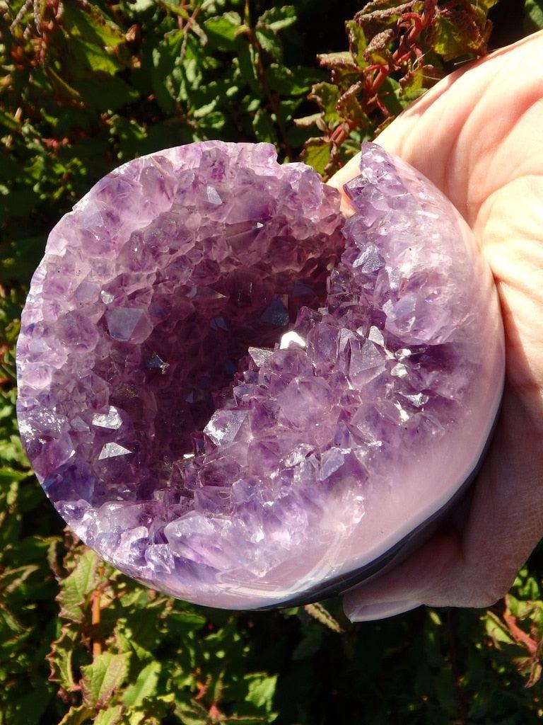 Impressive Purple Amethyst & Agate XL Geode Sphere - Earth Family Crystals