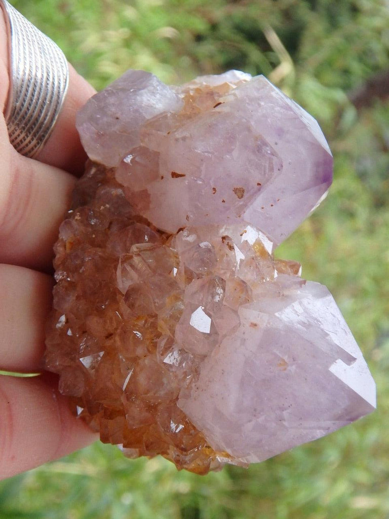 Gorgeous Large Twin Ametrine Spirit Quartz Cluster With Record Keepers - Earth Family Crystals