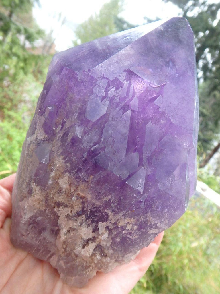 Gorgeous XL Unpolished Cathedral Bolivian Ametrine With Record Keepers Standing Specimen - Earth Family Crystals