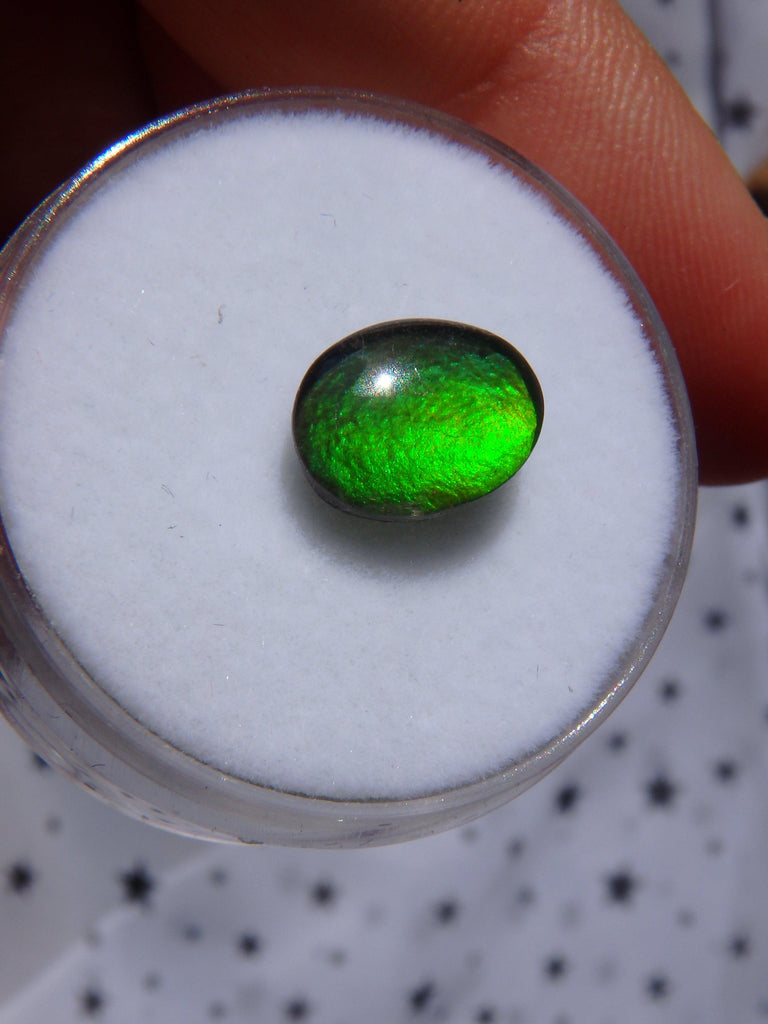 Gorgeous Flashes Quartz Capped  Alberta Ammolite Cabochon For Jewellery Making 3 - Earth Family Crystals