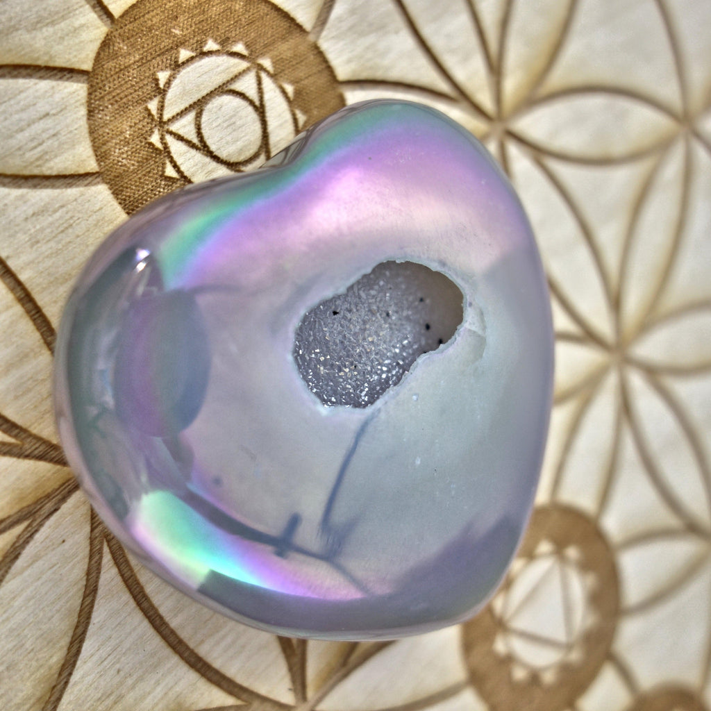 Sparkling & Uplifting Angel Aura Druzy Geode Agate Love Heart 1 - Earth Family Crystals