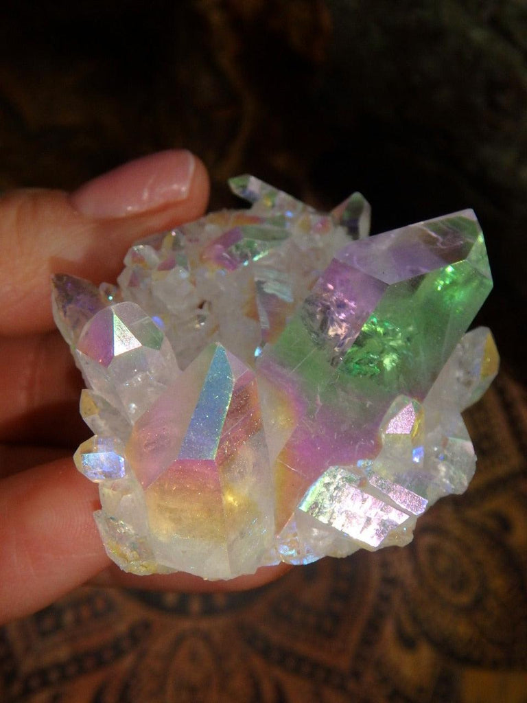 Incredible Double Sided Beauty! Angel Aura Cluster With Self Healing Sparkle - Earth Family Crystals