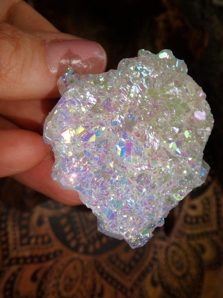 Incredible Double Sided Beauty! Angel Aura Cluster With Self Healing Sparkle - Earth Family Crystals