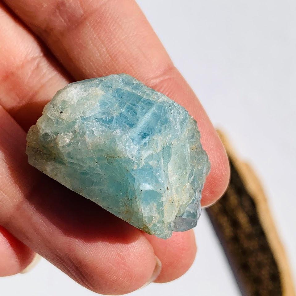 Gemmy Blue Aquamarine Point from India - Earth Family Crystals