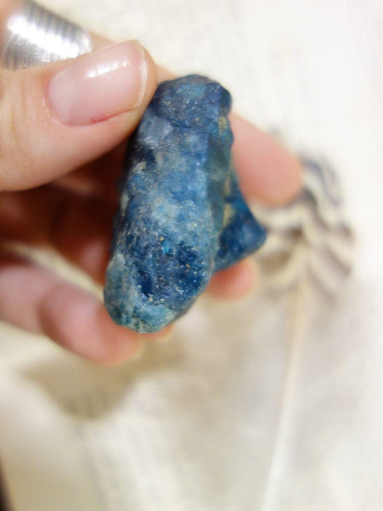 Awesome Deep Blue & Raw Apatite Specimen From Brazil - Earth Family Crystals