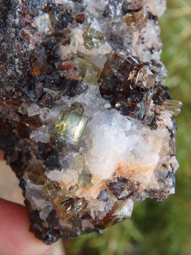 Incredible Gemmy Golden Apatite Loaded & Quartz Specimen - Earth Family Crystals