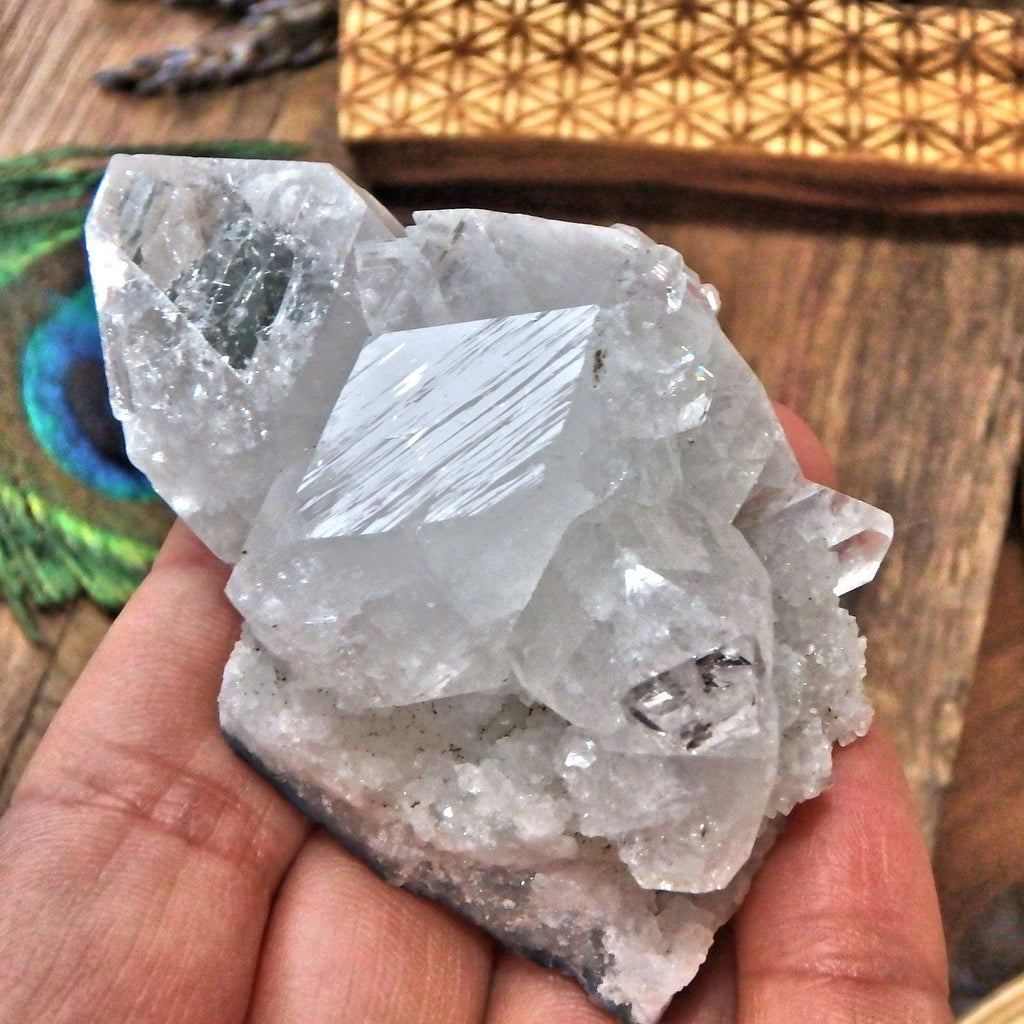 Gorgeous Shine Clear Apophyllite Multi Point Cluster - Earth Family Crystals