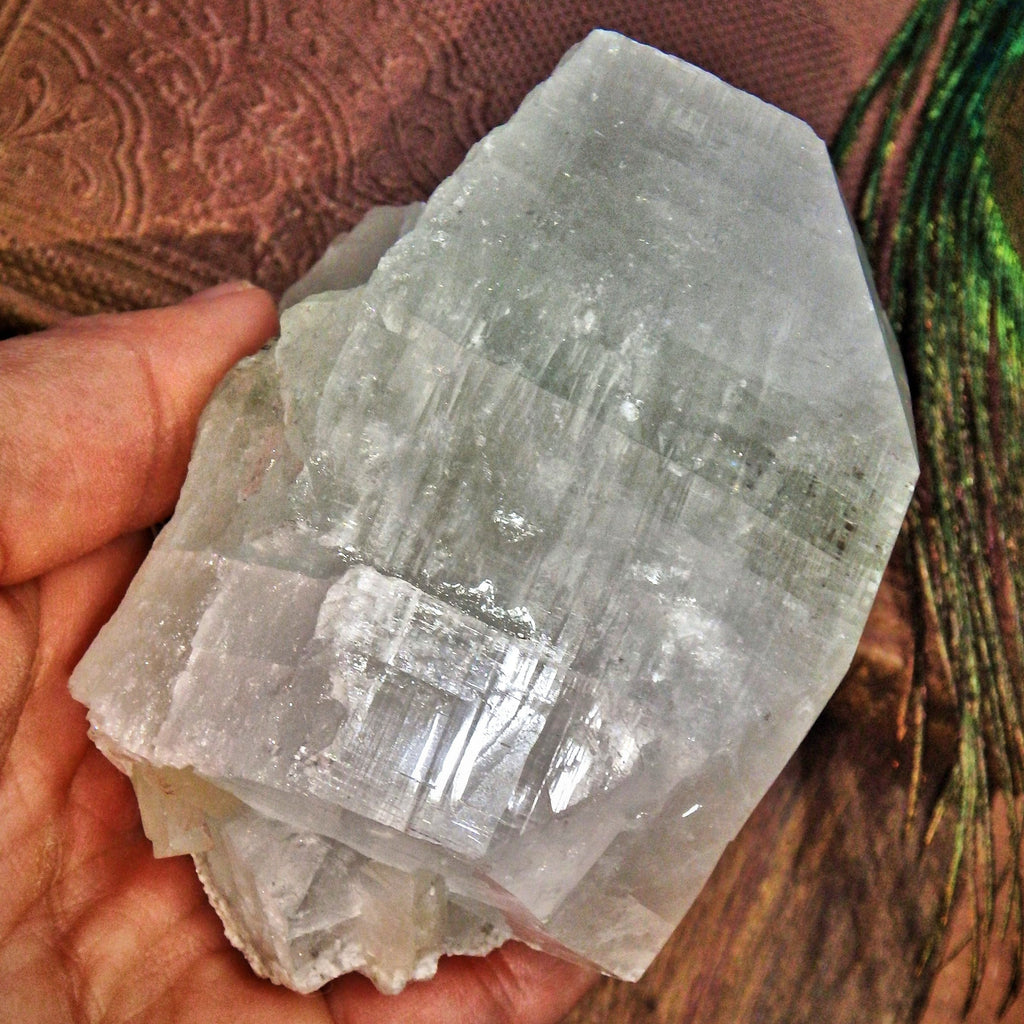 Brilliant Large Chunk of Green & White Apophyllite Cluster From India1 - Earth Family Crystals