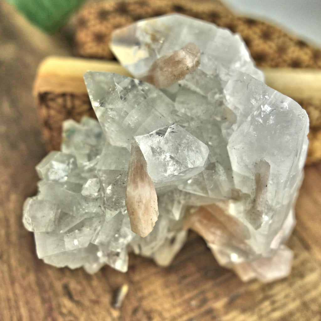 Gemmy Optical Apophyllite Cluster With Stilbite Inclusions From India - Earth Family Crystals