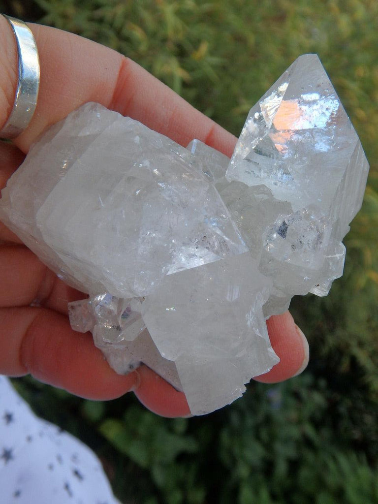 Pretty Sparkle White Apophyllite Cluster From India 8 - Earth Family Crystals