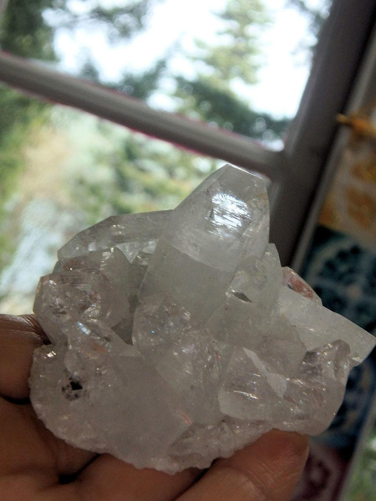 High Vibration Brilliant Clear Apophyllite Cluster From India - Earth Family Crystals