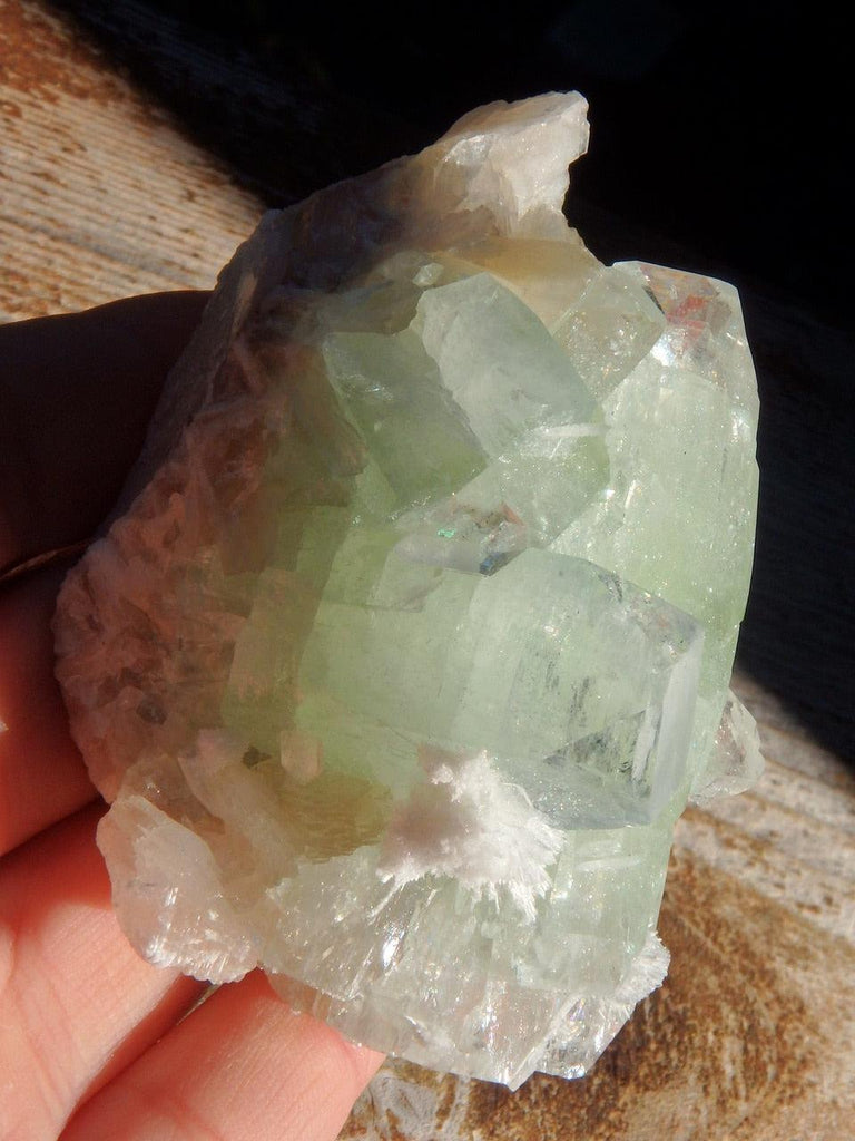 Rare White Mordenite, Green Apophyllite & Pink Stilbite Cluster From India - Earth Family Crystals