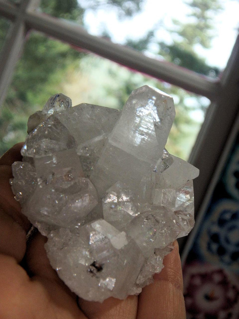 High Vibration Brilliant Clear Apophyllite Cluster From India - Earth Family Crystals