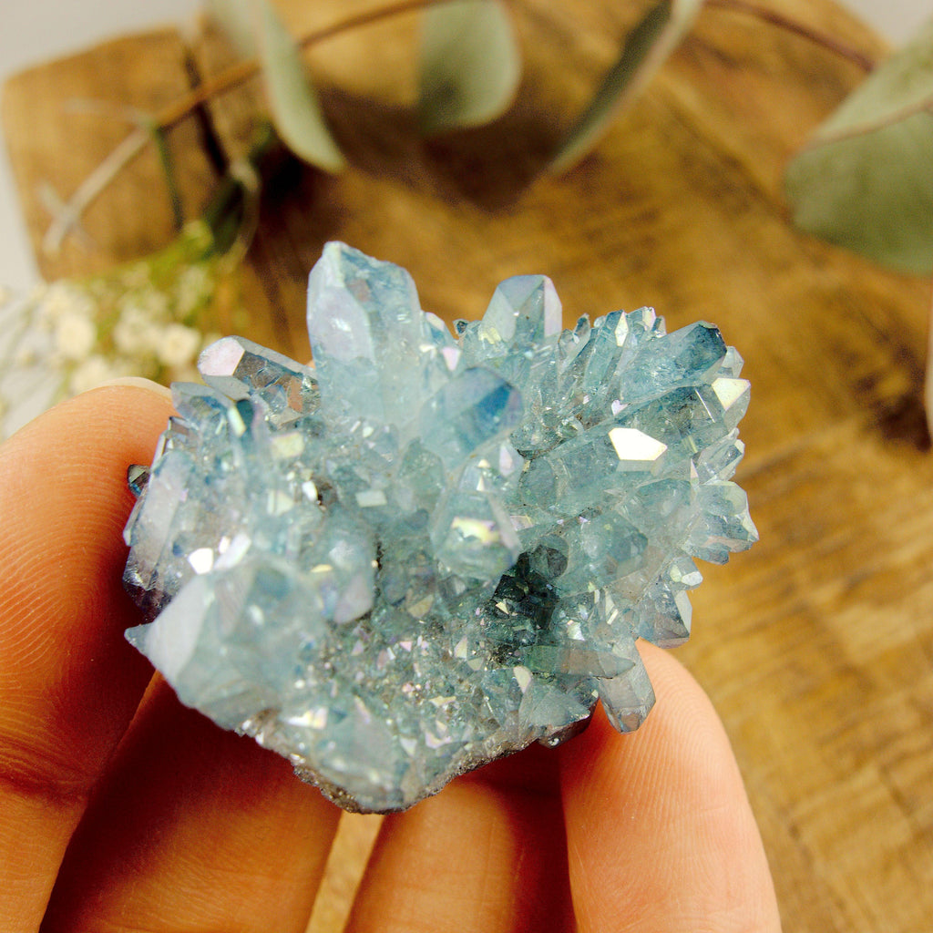Gorgeous Druzy Aqua Aura Quartz Cluster From Arkansas #2 - Earth Family Crystals
