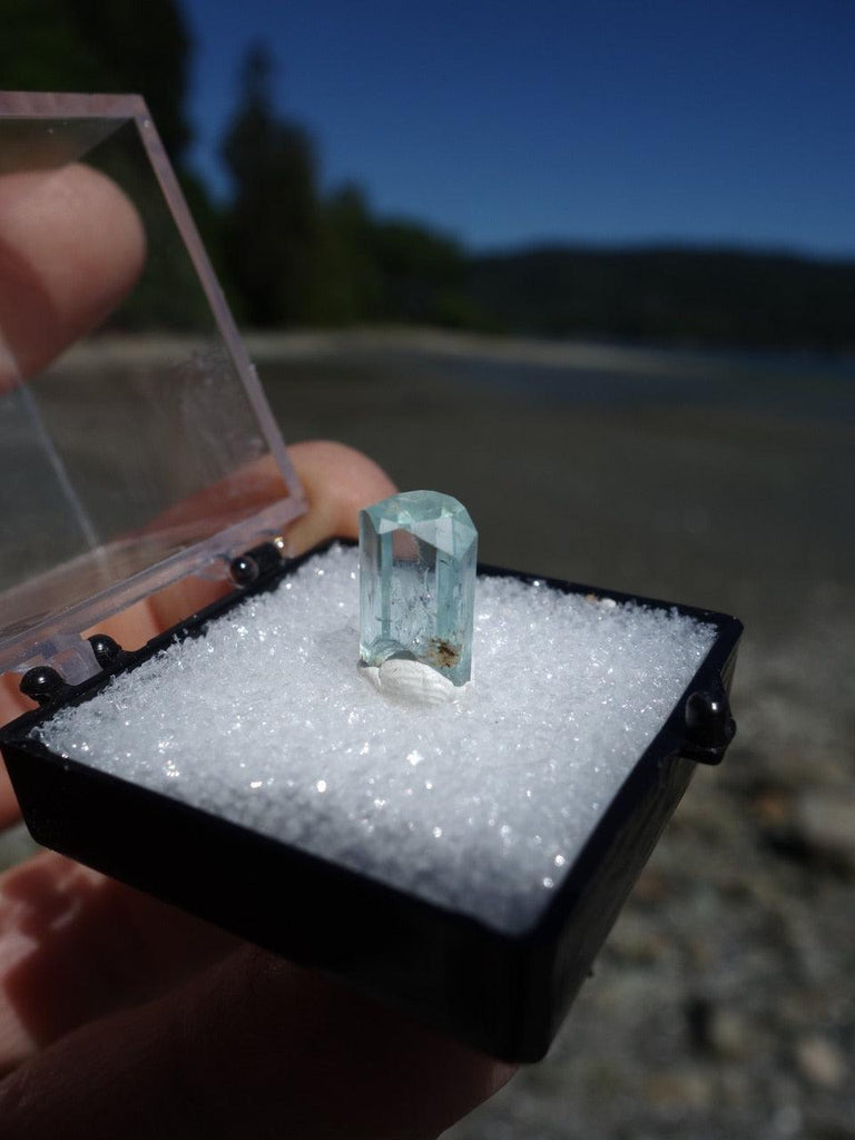 Gemmy Blue Aquamarine Point Collectors Specimen From Erongo Mtns, Namibia - Earth Family Crystals
