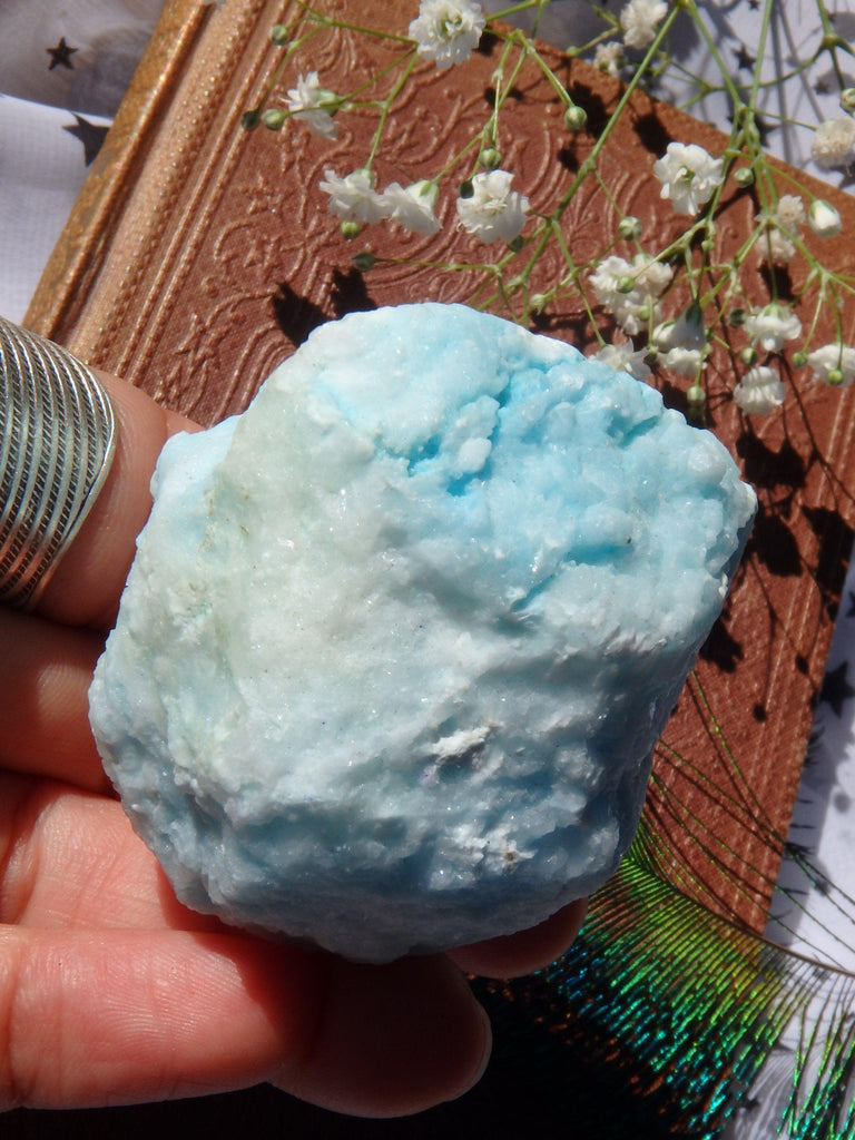 Blue Cotton Candy Aragonite Natural Chunk Specimen 1 - Earth Family Crystals
