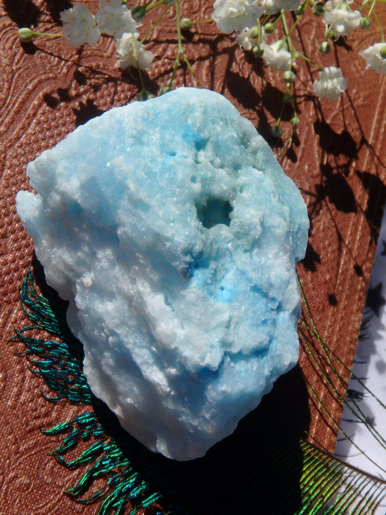 Blue Cotton Candy Aragonite Natural Chunk Specimen 2 - Earth Family Crystals