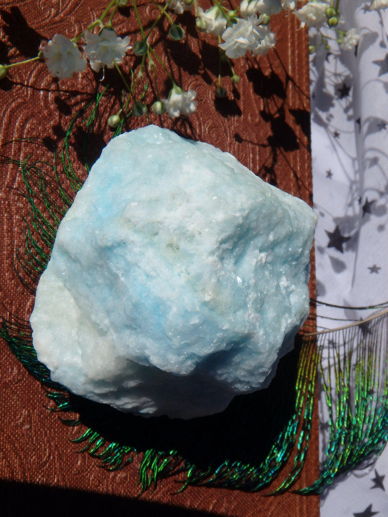 Blue Cotton Candy Aragonite Natural Chunk Specimen 1 - Earth Family Crystals