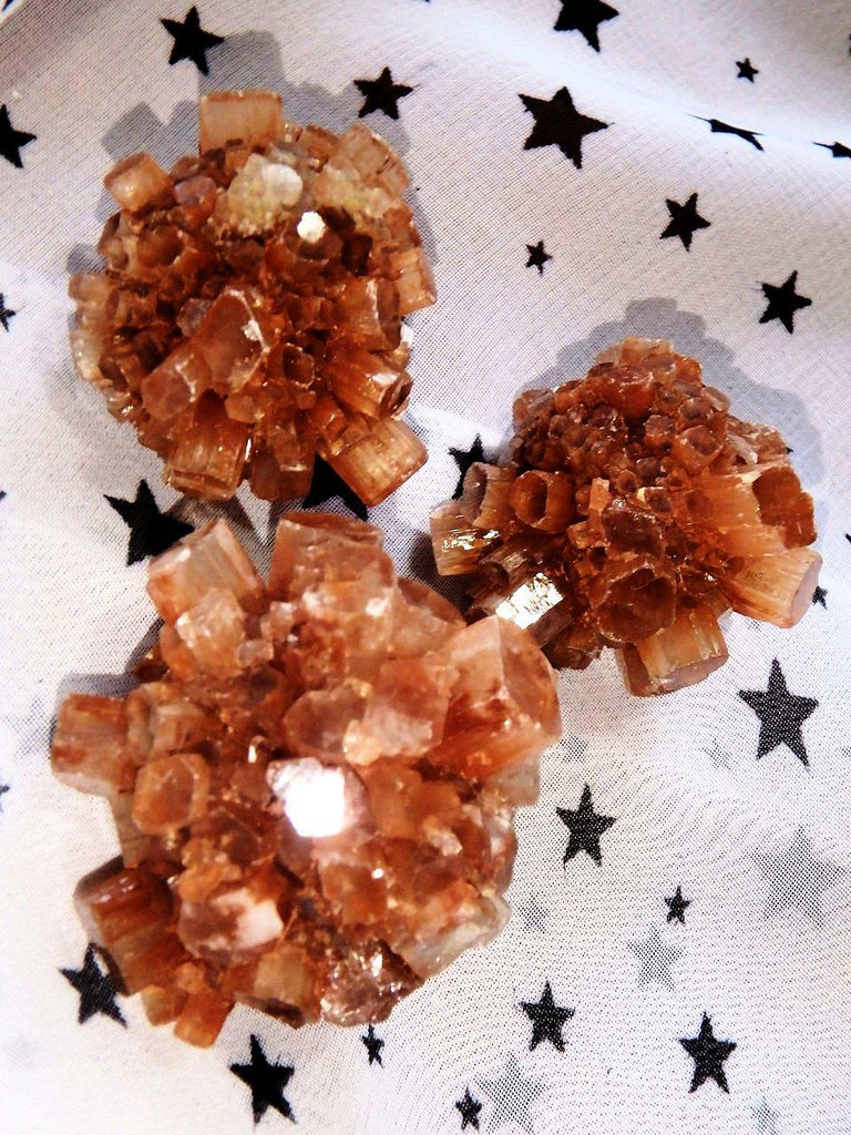 Orange Star Aragonite Hand Held Specimen (1) - Earth Family Crystals