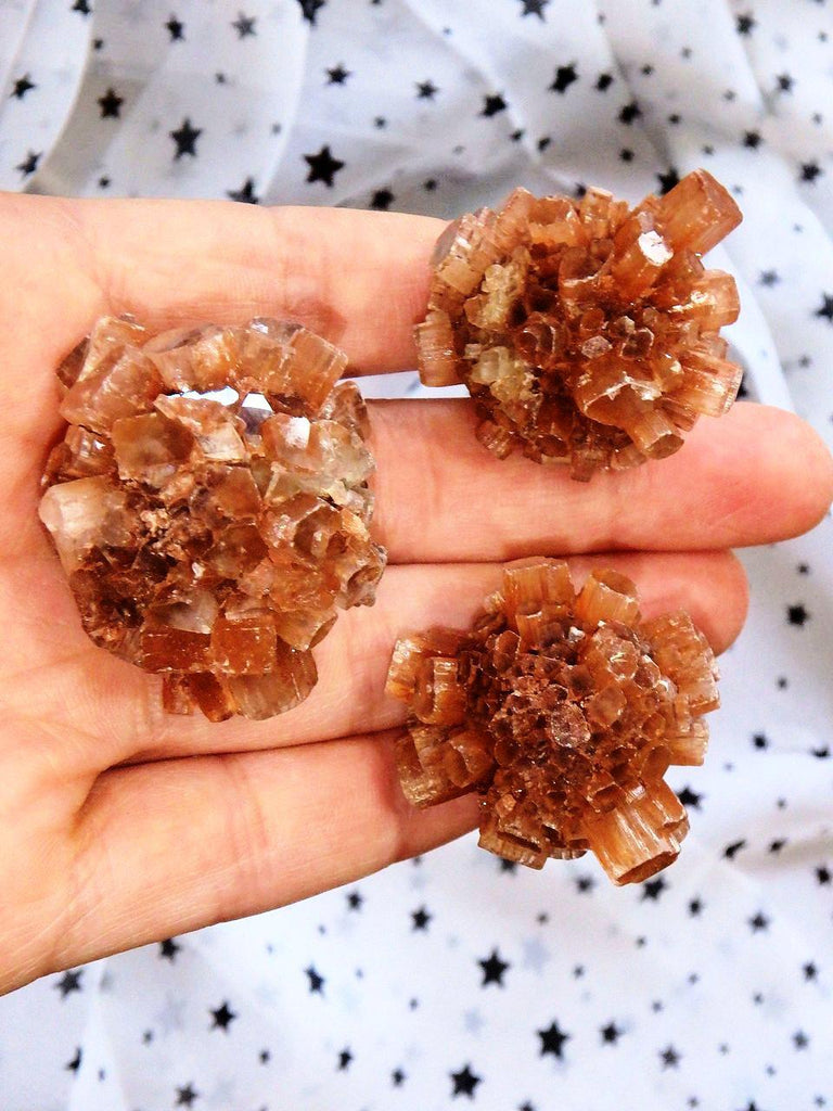 Orange Star Aragonite Hand Held Specimen (1) - Earth Family Crystals