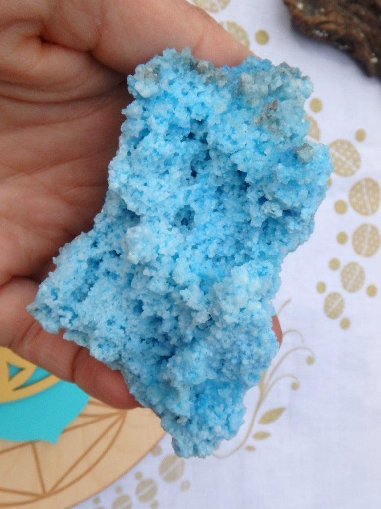 Rare! Very Vibrant Blue Aragonite Crystal Cluster - Earth Family Crystals