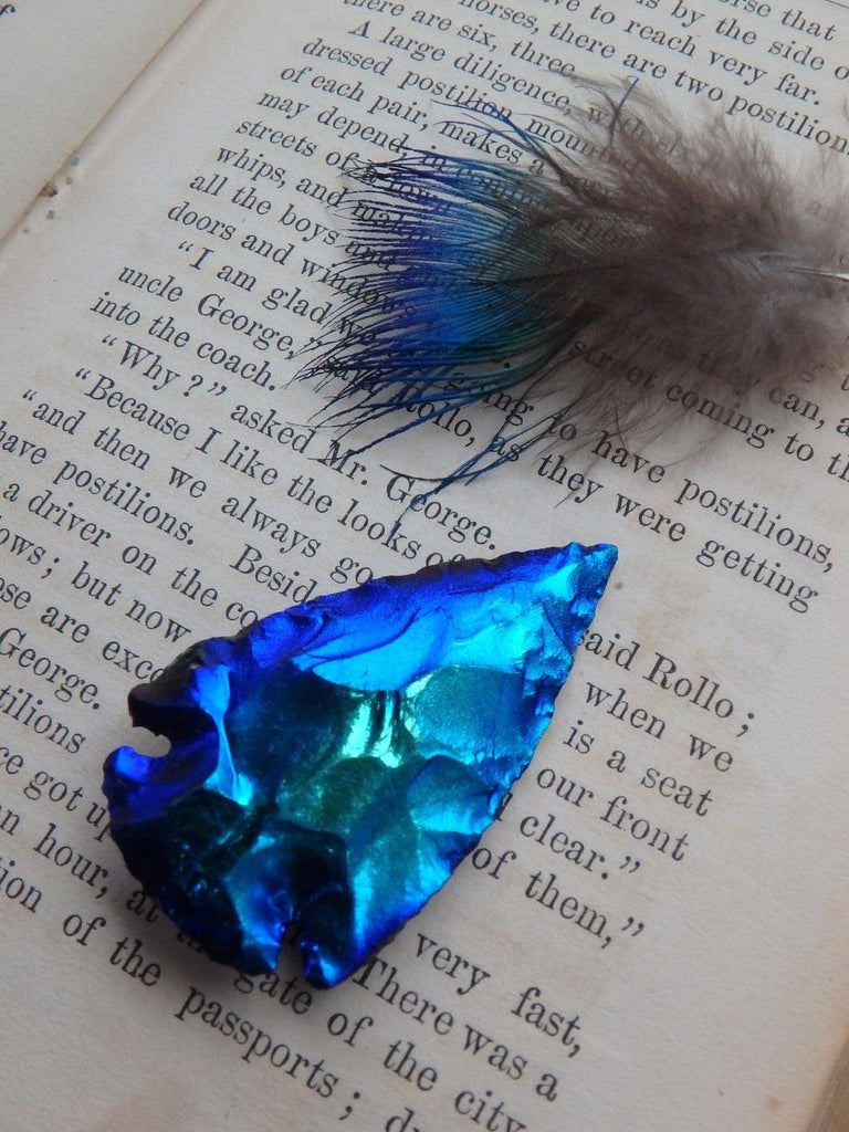 Gorgeous Colors Titanium Infused Arrowhead Specimen - Earth Family Crystals